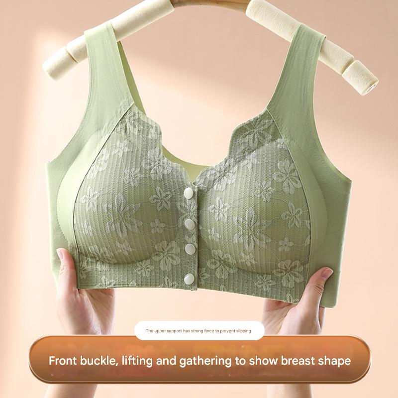 Ice Silk Seamless Front Button Bra