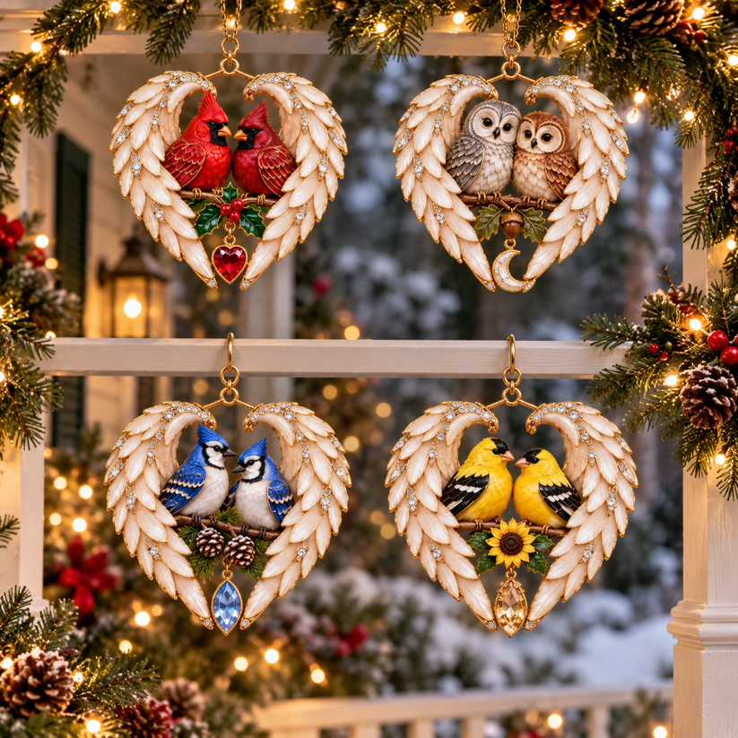 ❤2026 Angel Wing Heart Christmas Ornaments