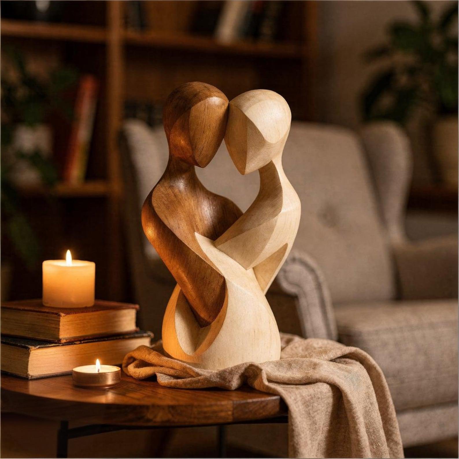 ❤Wooden “Embrace” Sculpture Ornament