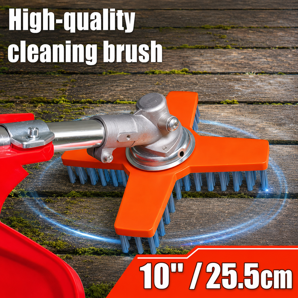 4-Tooth Nylon Cleaning Brush Head for Lawn Mowers