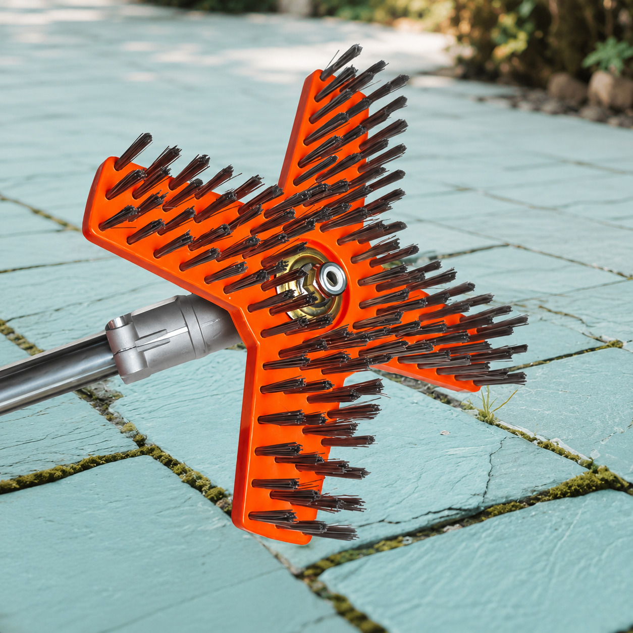 4-Tooth Nylon Cleaning Brush Head for Lawn Mowers