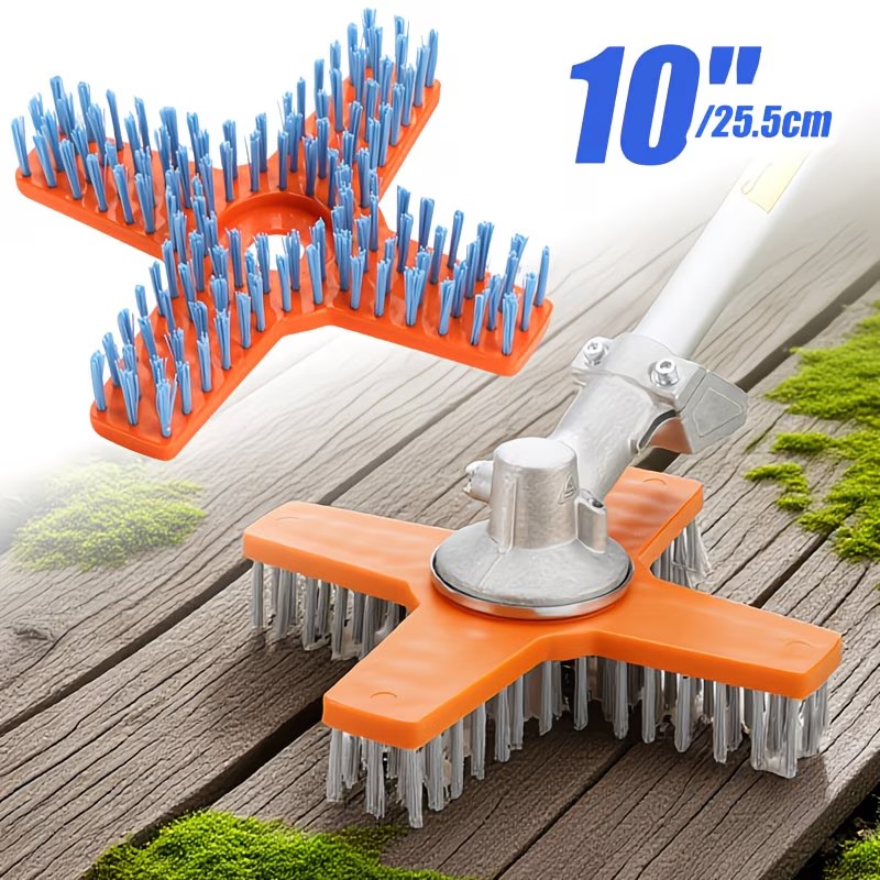 4-Tooth Nylon Cleaning Brush Head for Lawn Mowers