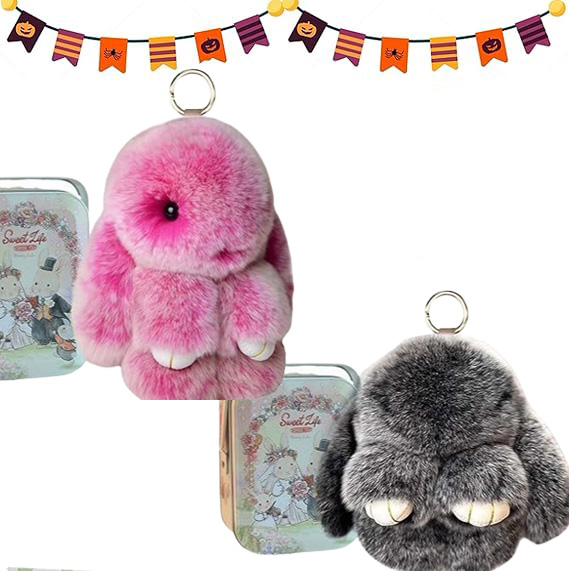 💥Handmade Soft Christmas Bunny Charms