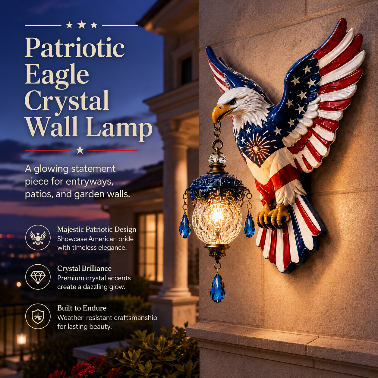 Eagle Crystal Wall Lamp