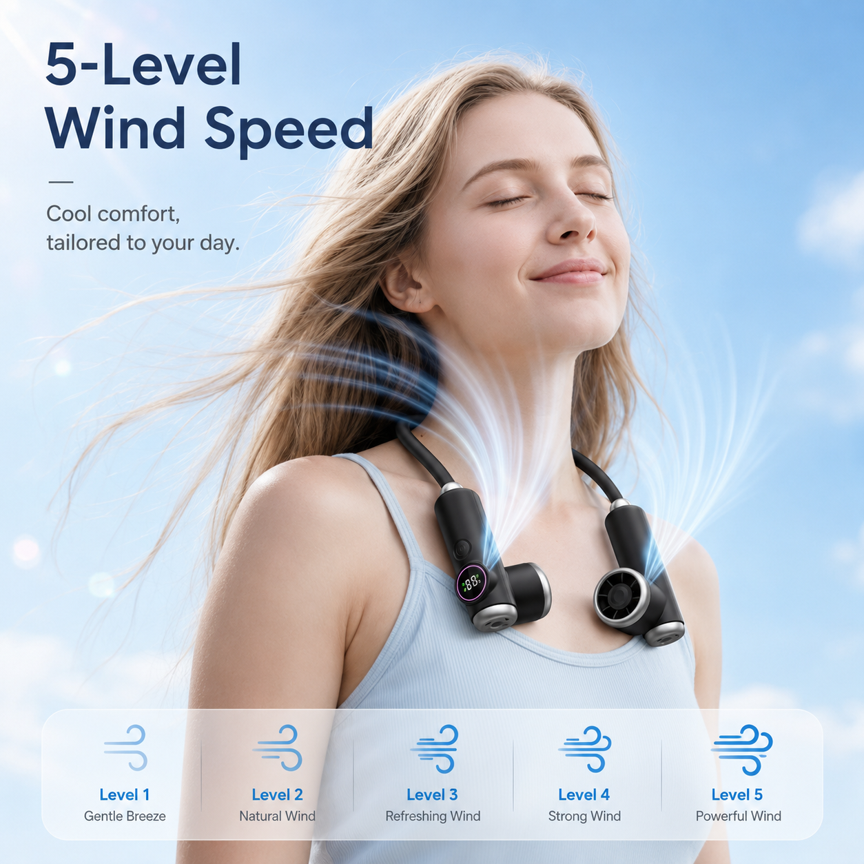 Magnetic Detachable Portable Neck Fan