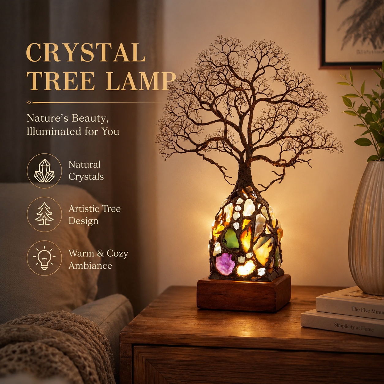 ✨ Bring Positive Energy & Peace Into Your Home With This Stunning Crystal Tree Lamp