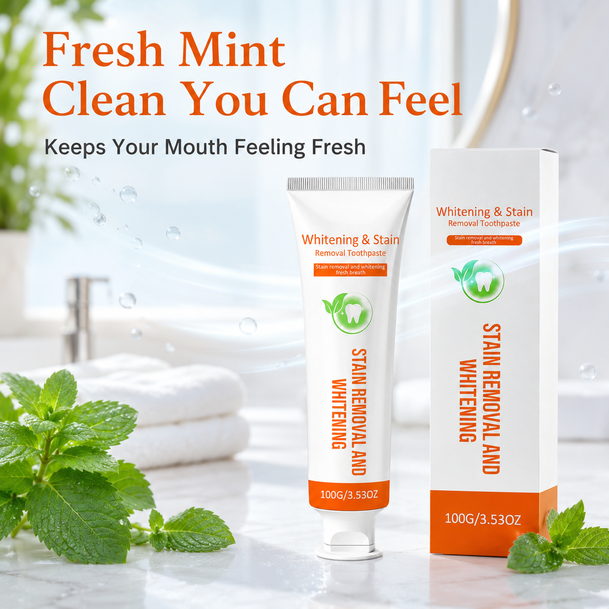 Healiplex Fluoride-Free Whitening Toothpaste – Gentle Stain Removal & Fresh Mint Daily Oral Care