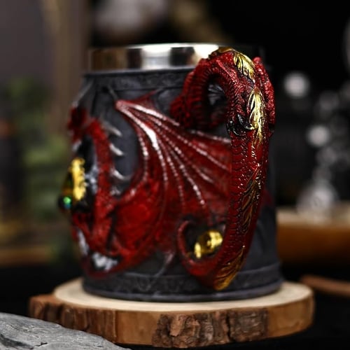 Retro Gem Dragon Stainless Steel Mug