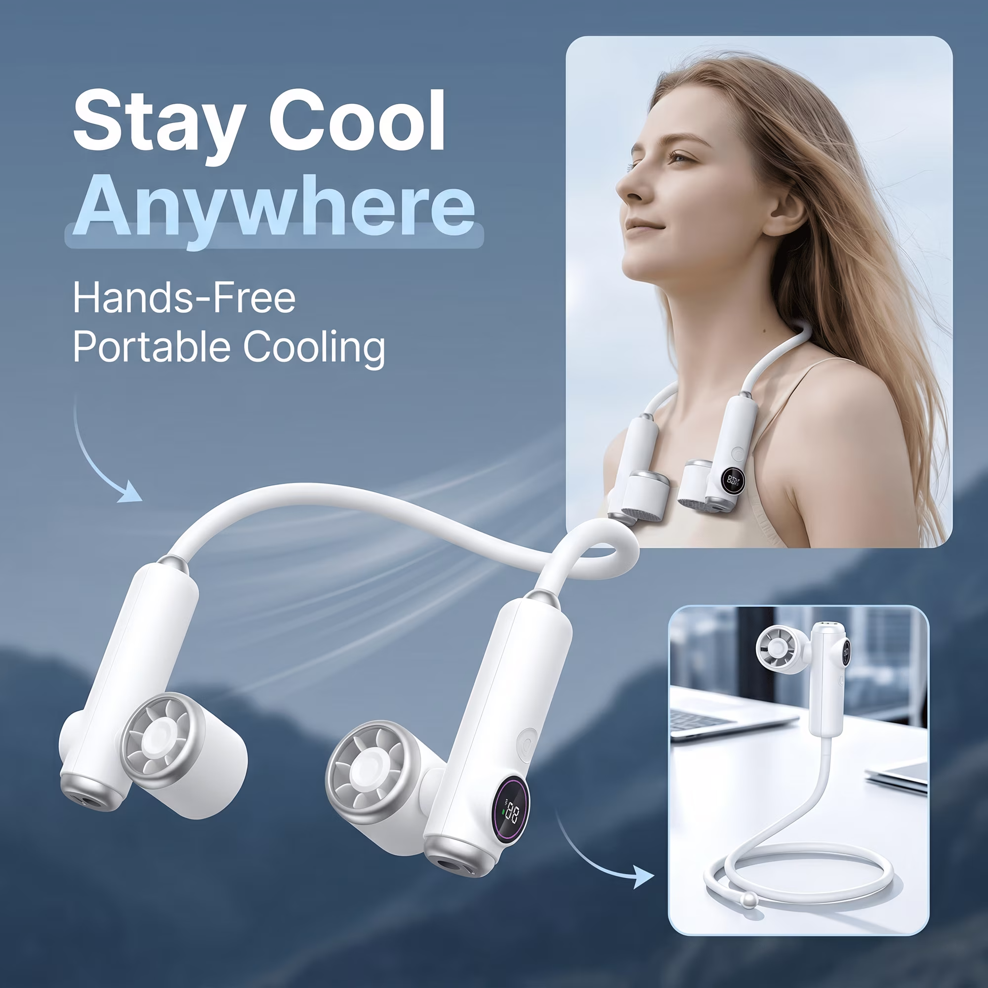 Magnetic Detachable Portable Neck Fan