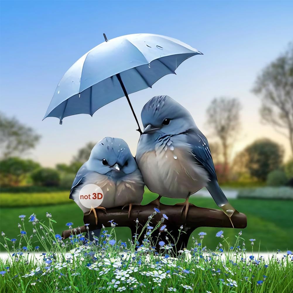 Cute 2D Acrylic Flat Acrylic Bird Garden Stake