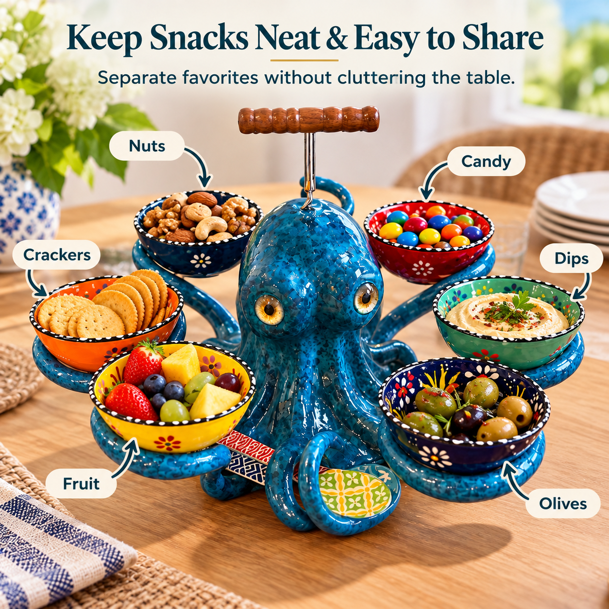 Whimsical Octopus Snack Serving Tray
