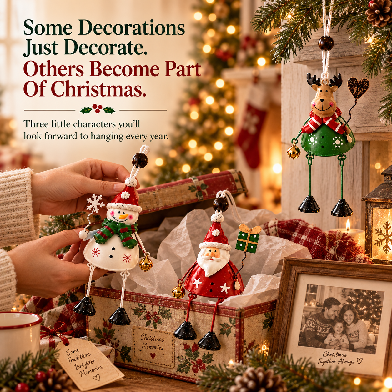 Whimsical Christmas Character Hanging Ornaments