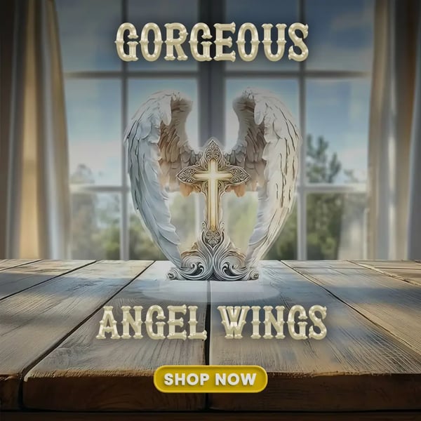 ⭐Gorgeous Angel Wings Cross Decoration