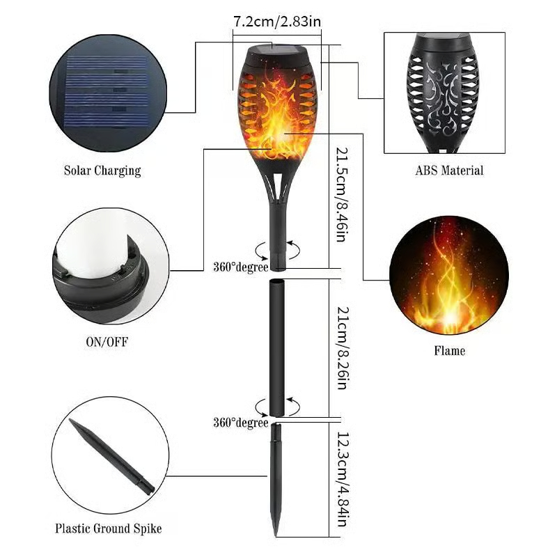 🔥Solar Powered Fire Flame Design Garden Light(4 Pack)
