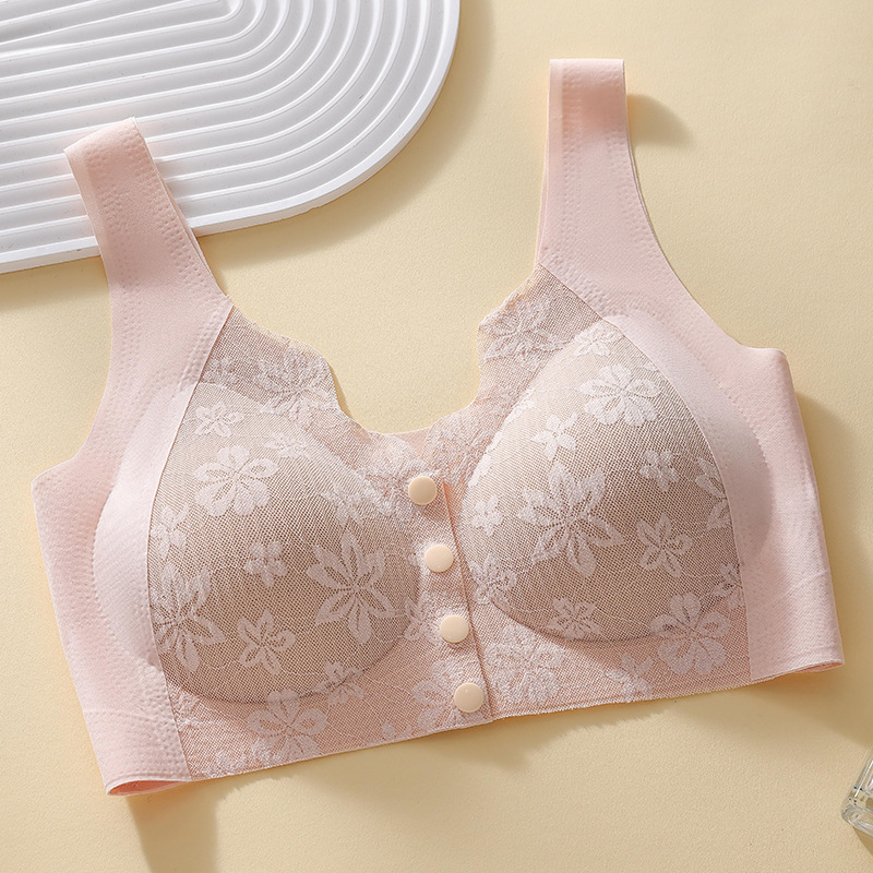 Ice Silk Seamless Front Button Bra