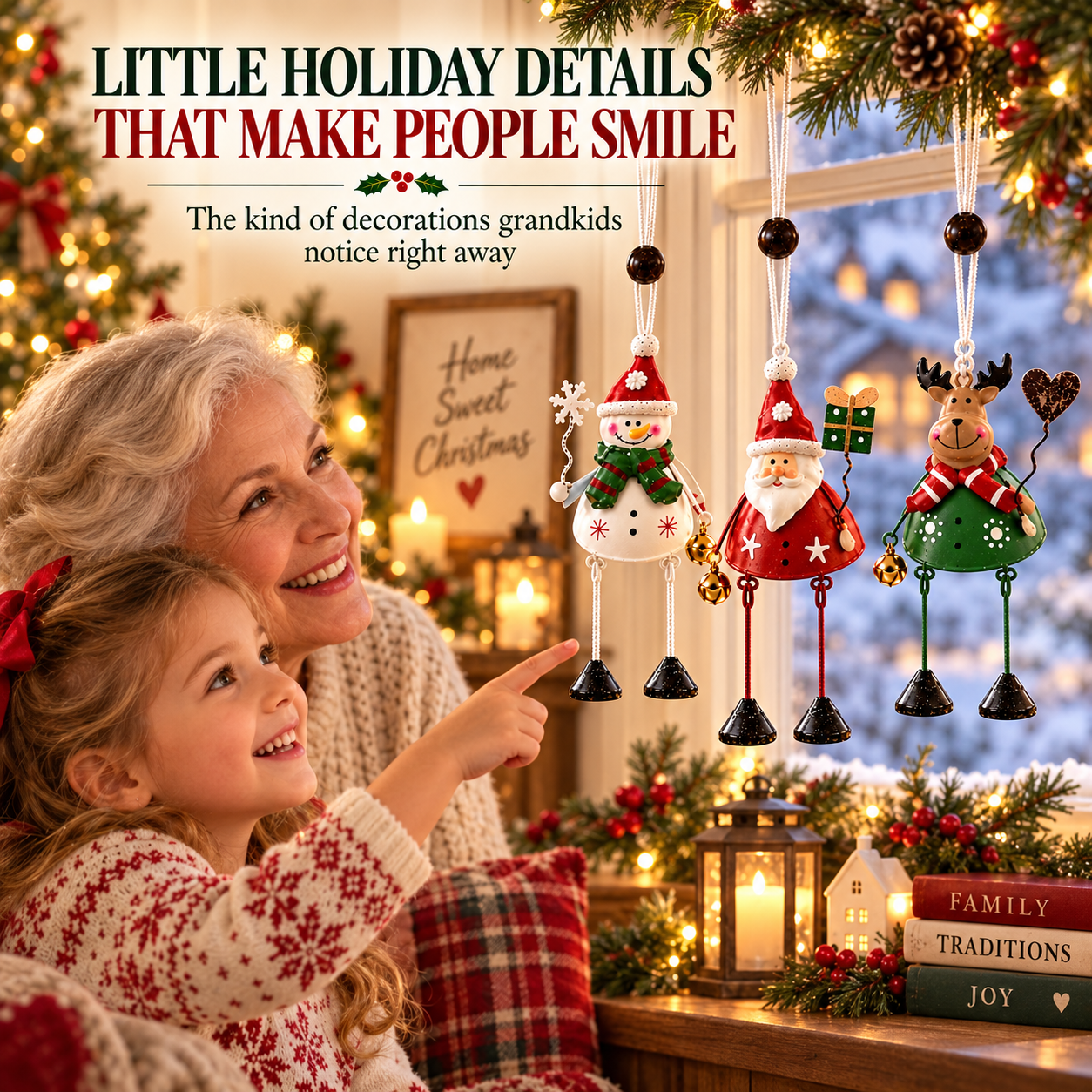 Whimsical Christmas Character Hanging Ornaments