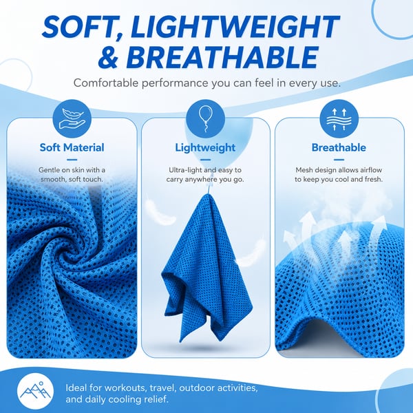 ❄️Cold Sweat Towel You Can Use Anywhere, Anytime! Reusable Soft Absorbent Cooling Portable