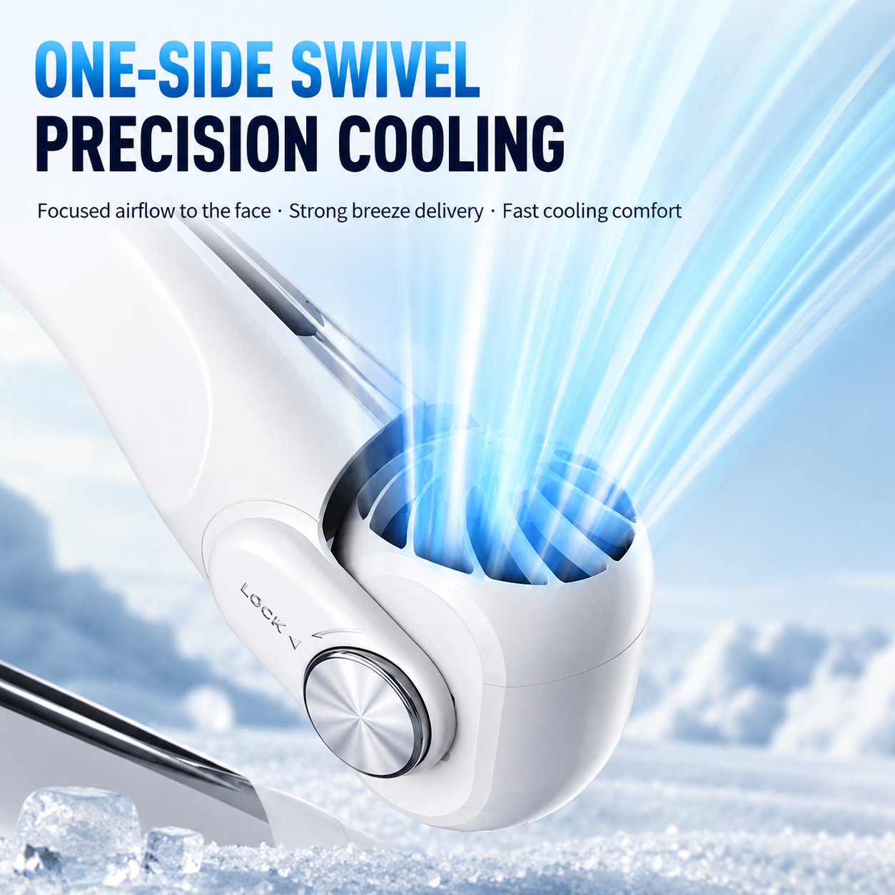 Fast Cooling AR Turbine Neck Fan, Bladeless Design with 3 Speeds