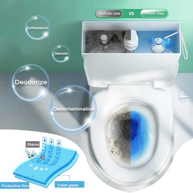 🚽2 Pcs Automatic Toilet Bowl Cleaner Light Fresh Scent