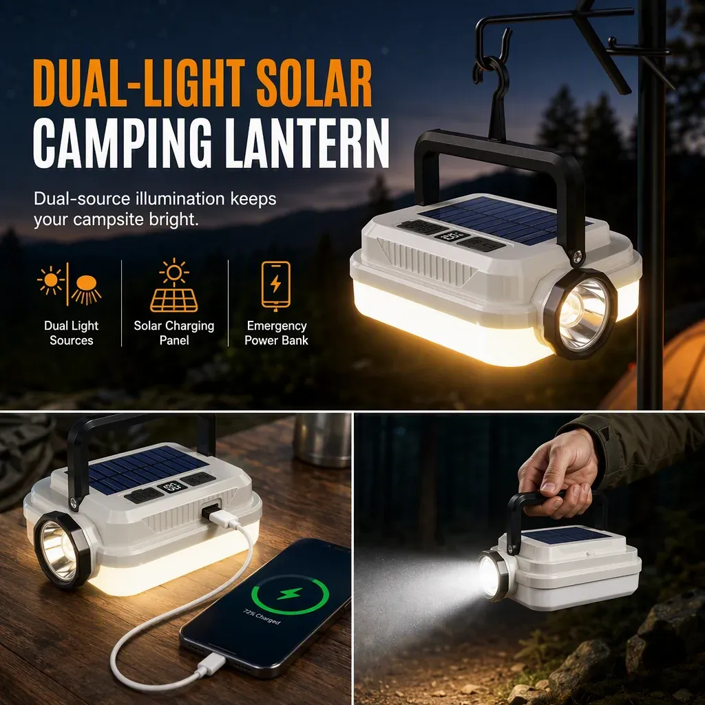 Solar Rechargeable LED Camping Lantern