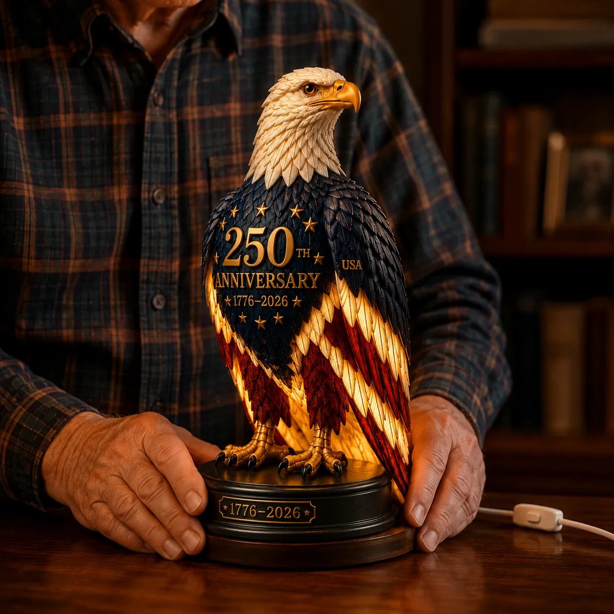 🗽USA 250th Anniversary Patriotic Eagle Light