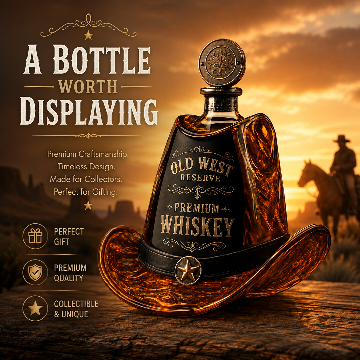 Walker Texas Ranger Decanter Whiskey Bottle