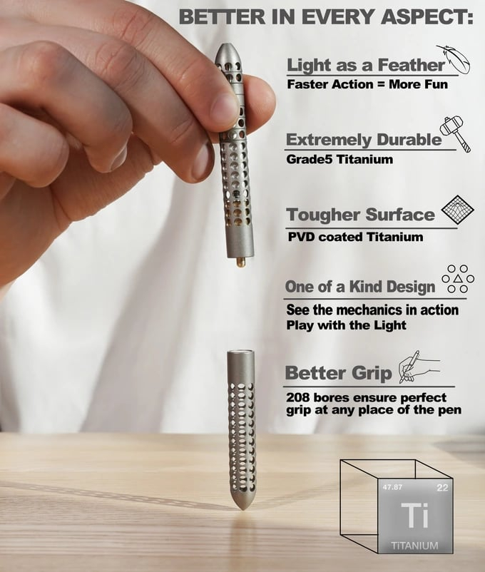LIGHT: Forever Breakable Ti Pen + MezmoStand