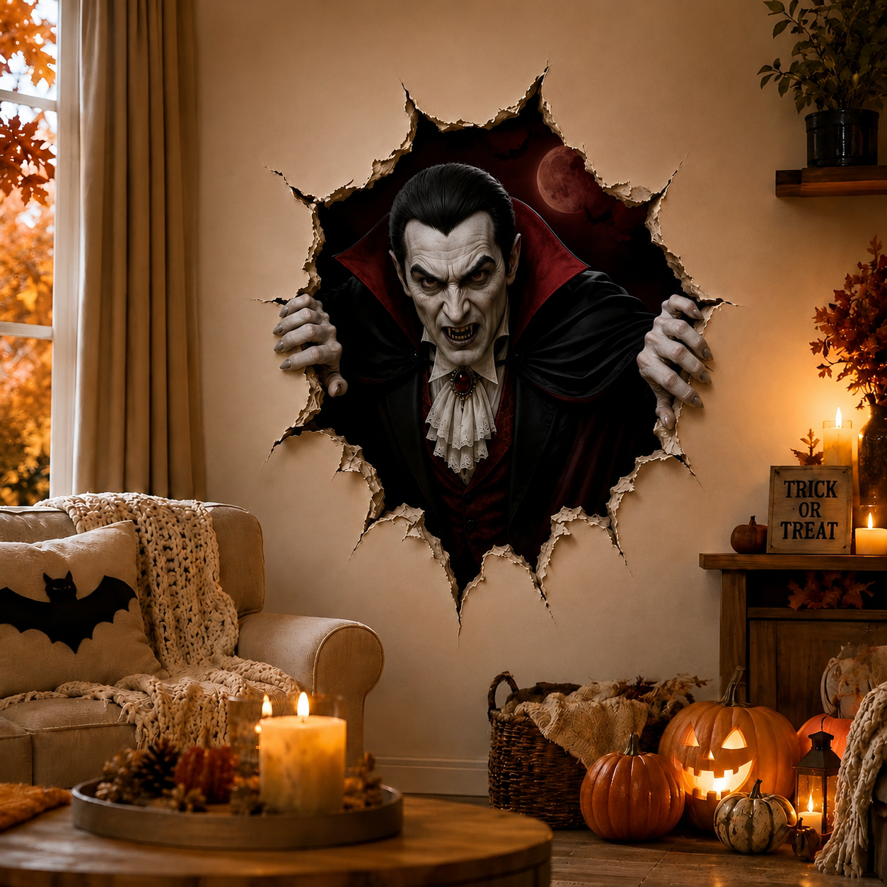 Halloween break-in 3D wall decal - Vampire