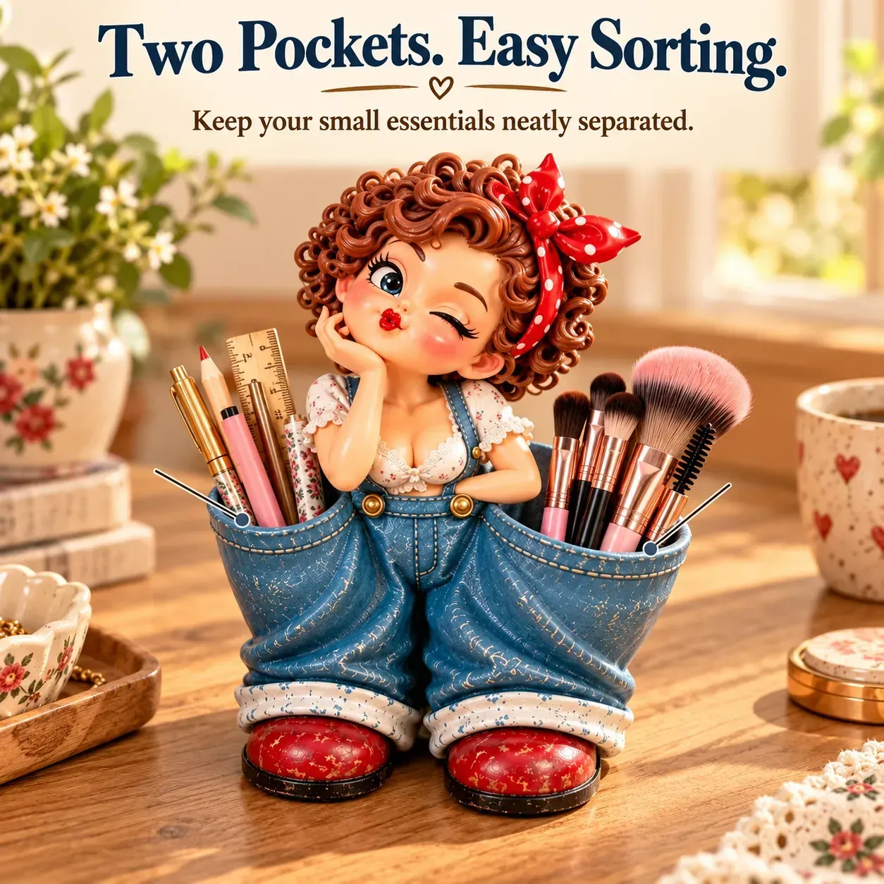 🔥Last Day Sale 49% OFF🏆 Trending Bestseller 💥✨Denim Pocket Girl Desk Organizer