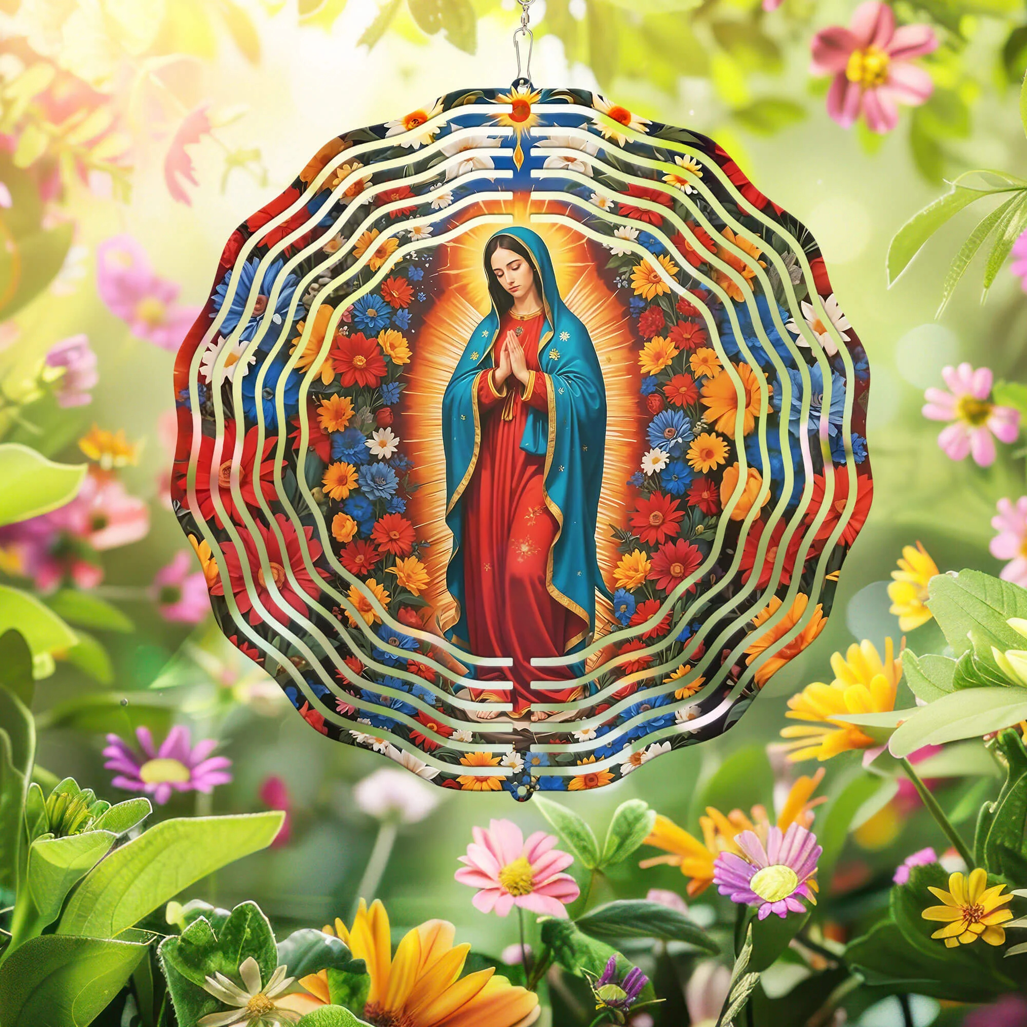 🙏🌬️ Our Lady of Guadalupe Virgin Mary Wind Spinner – Graceful Motion for Your Outdoor Sanctuary 🌬️🙏
