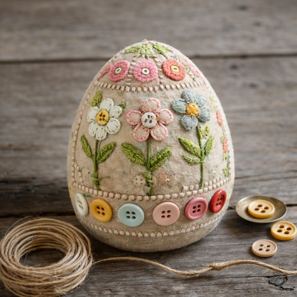 🥚 Easter Patchwork Felt Egg House DIY Kit