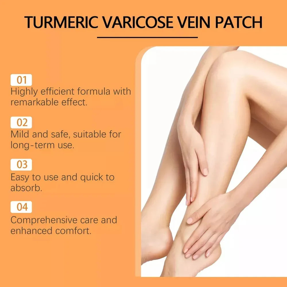 Turmeric Vein Patches for Varicose Relief (Pack of 48）