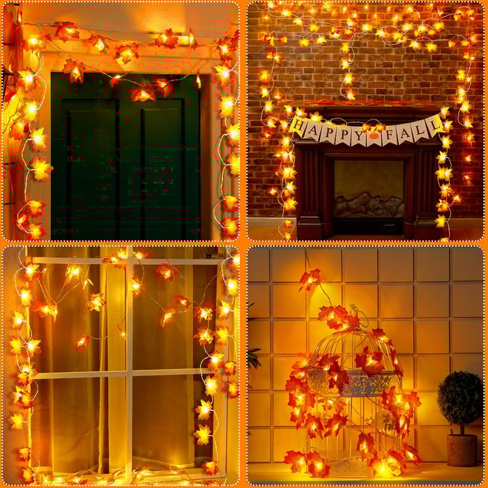 Maple leaf lamp for autumn home decoration