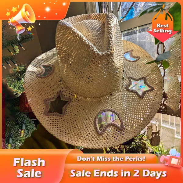 🔥Suncatcher Cowgirl Straw Prism Hat