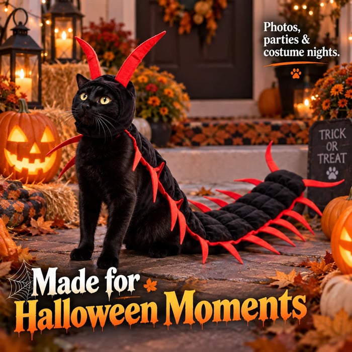 🎃Creepy-Cute Halloween Centipede Pet Costume – 3D Crawling Outfit for Dogs & Cats 🐾