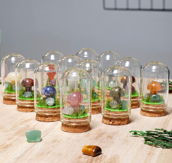 🍄Mini Crystal Mushroom Terrariums| Choose Your Natural crystal Mushroom