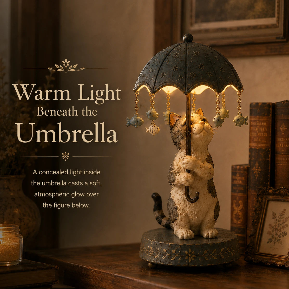 🎁Vintage Rotating Umbrella Animal Lamp