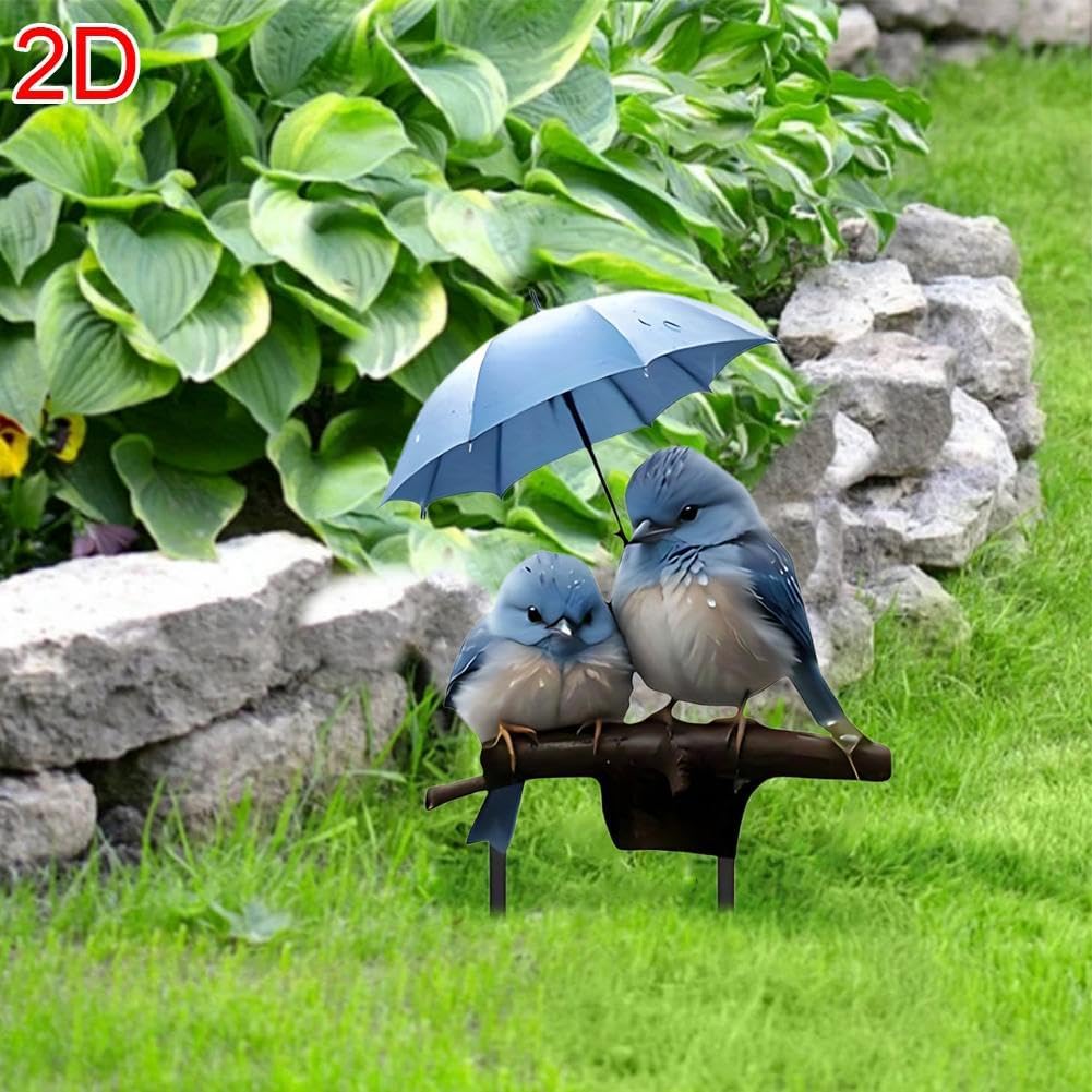 Cute 2D Acrylic Flat Acrylic Bird Garden Stake
