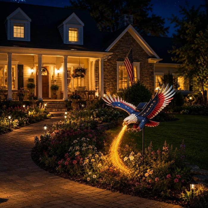 🦅 Speciale aanbieding ter ere van het 250-jarig jubileum – Eagle of Freedom Solar tuinlamp