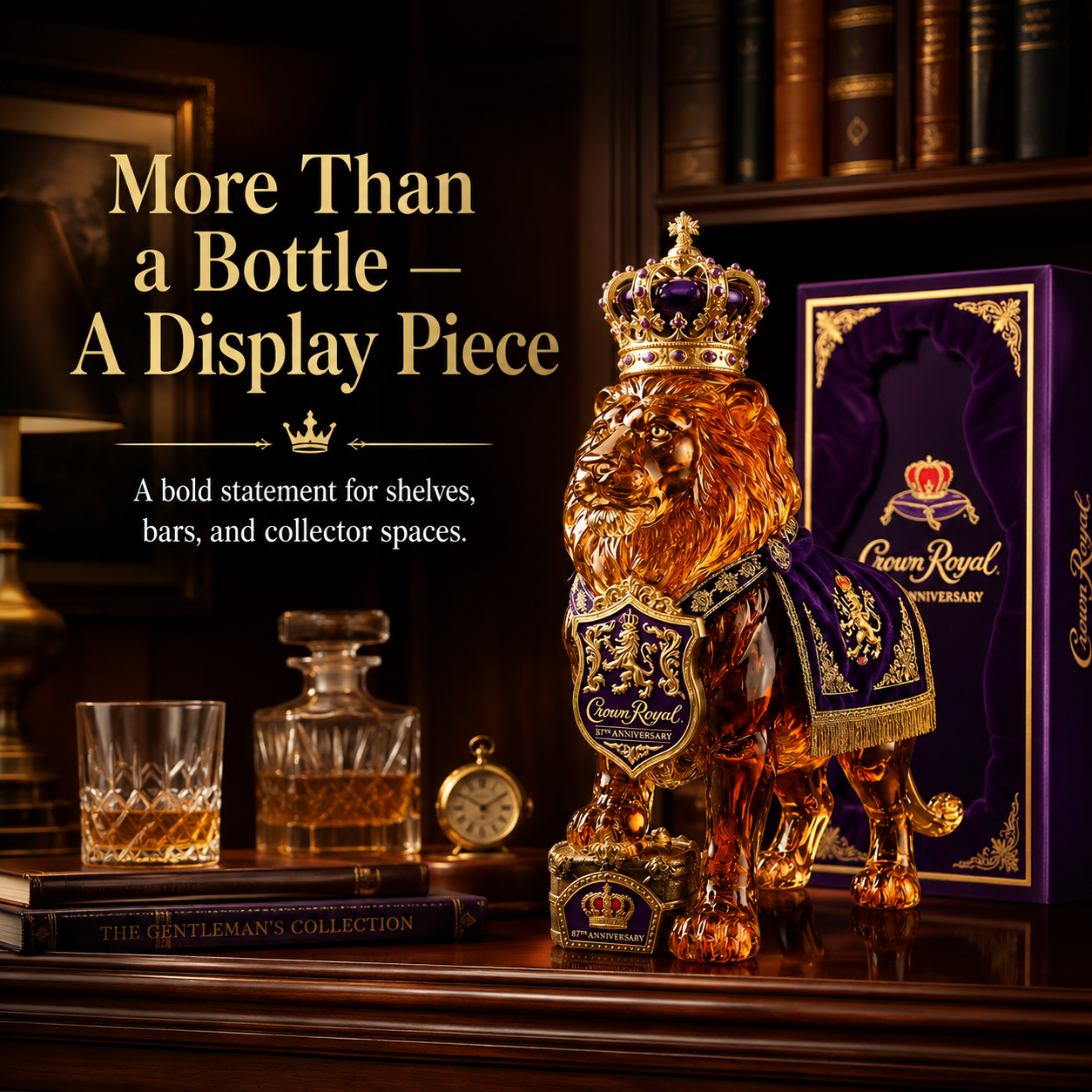 👑Crown 87th Anniversary Royal Lion Whiskey Bottle