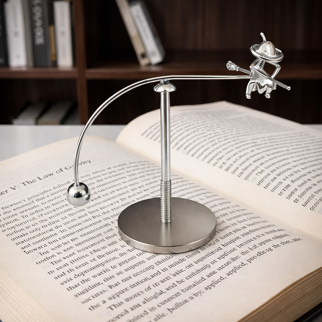 Witch Balance Ball Figurine – Gravity Defying Desktop Sculpture