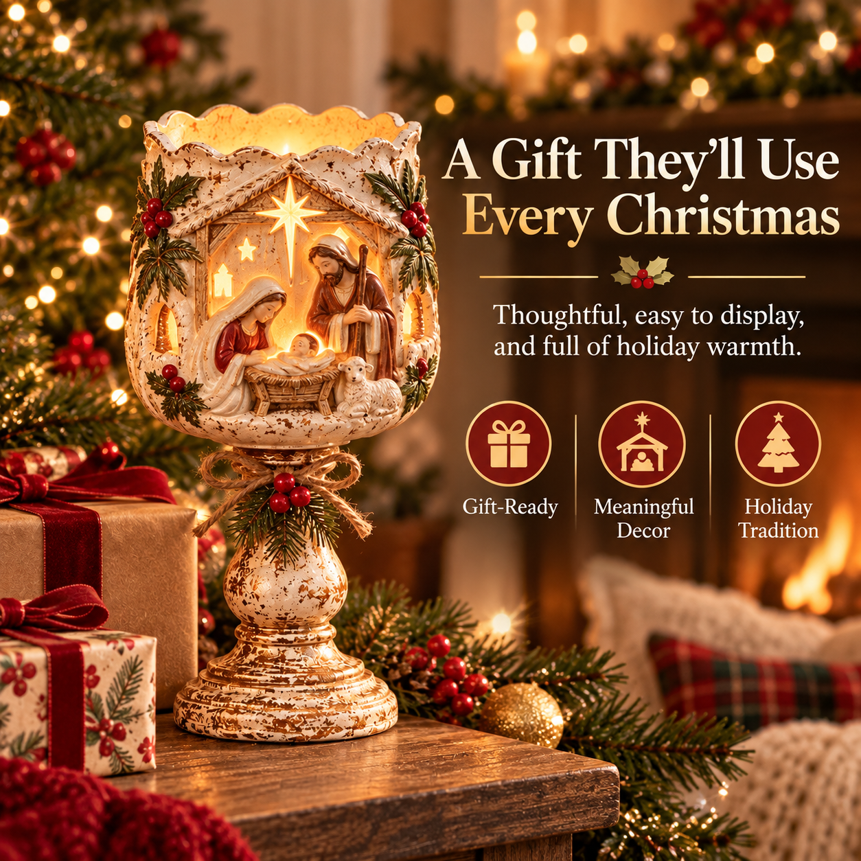 Christmas Heirloom Glow Candle Holder Collection