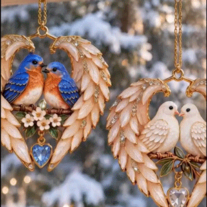 ❤2026 Angel Wing Heart Christmas Ornaments