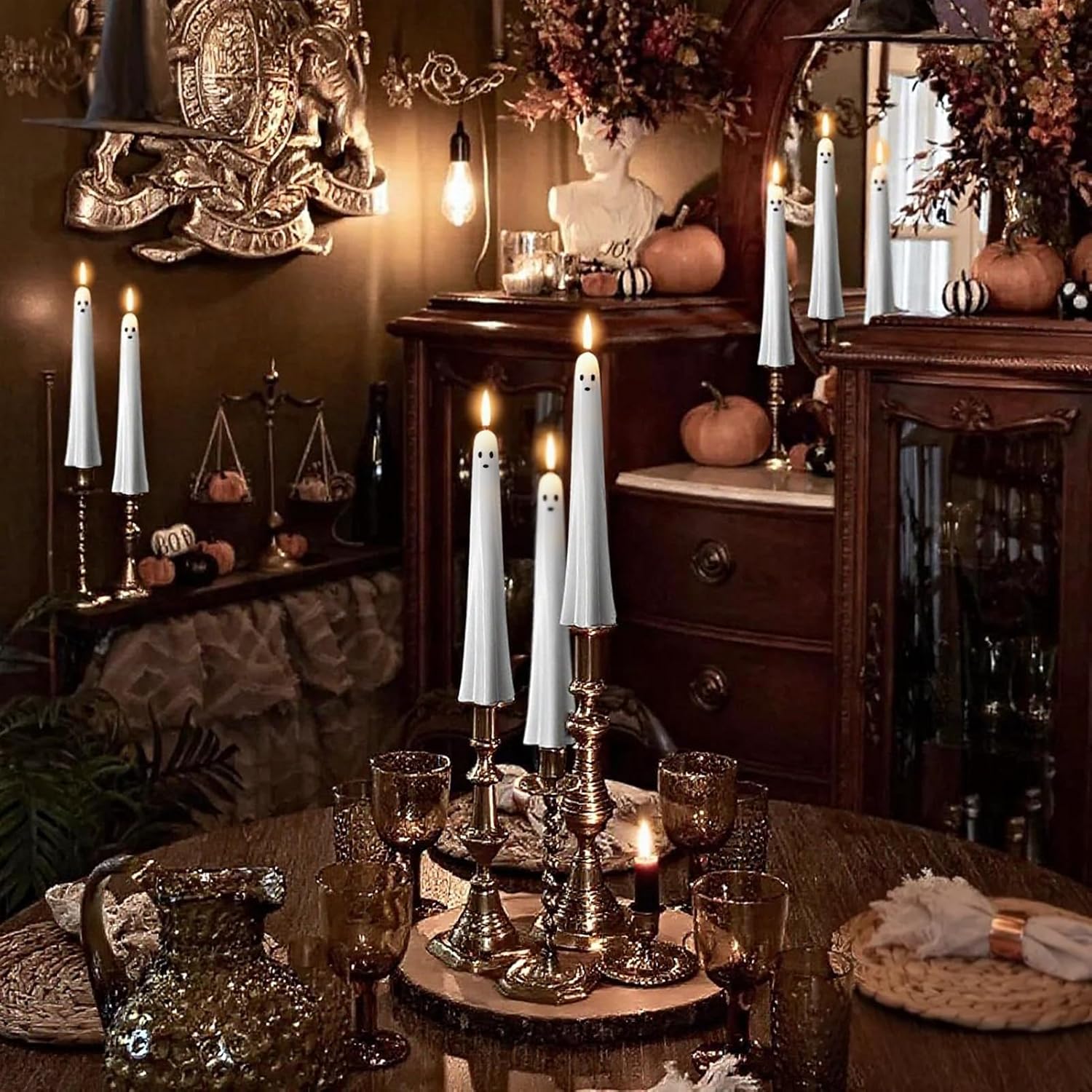 🏆50K+ SOLD! Almost Gone 👻Ghost Flameless Taper Candles with Remote and Timer