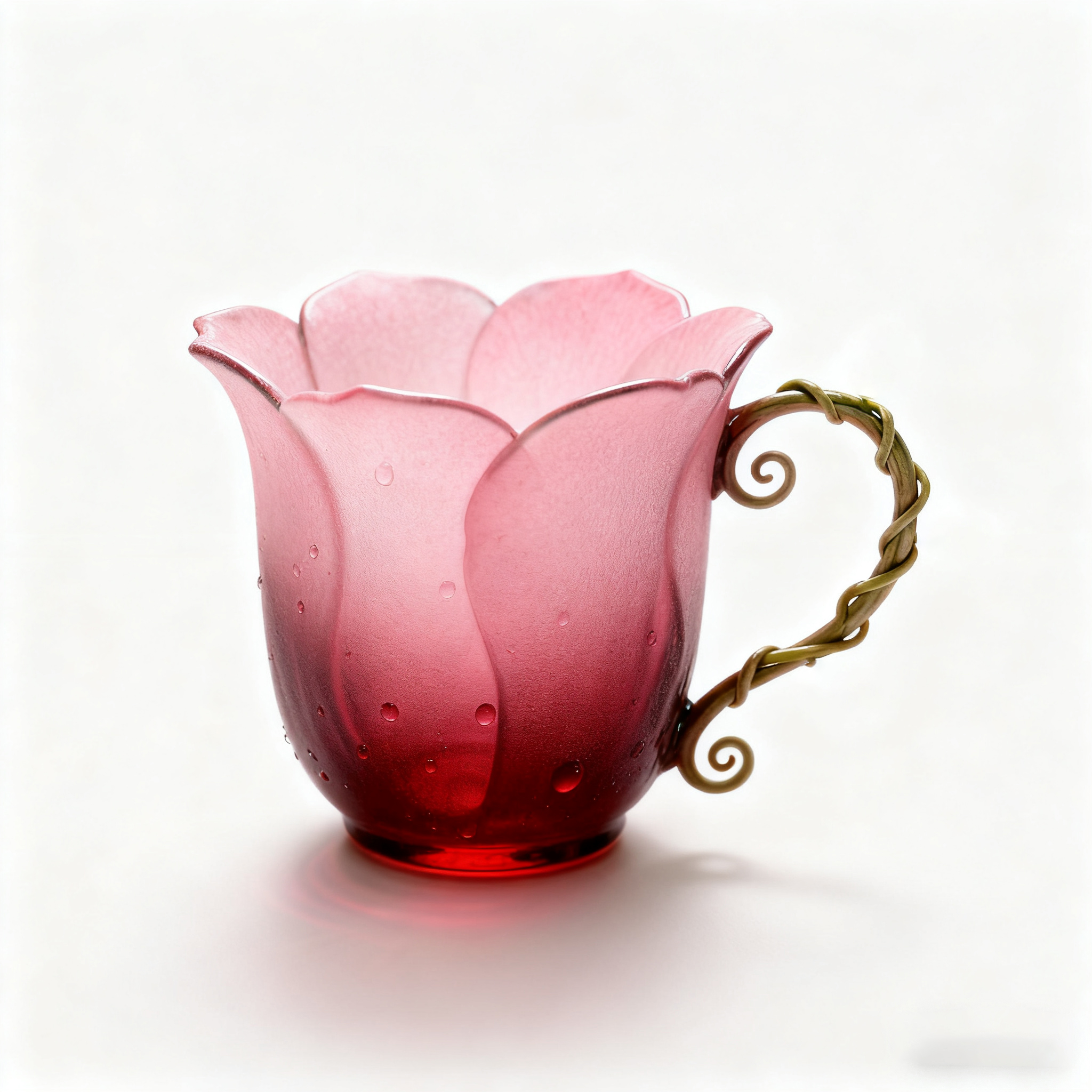 🌸Handcrafted Petal Cup with Vine Handle