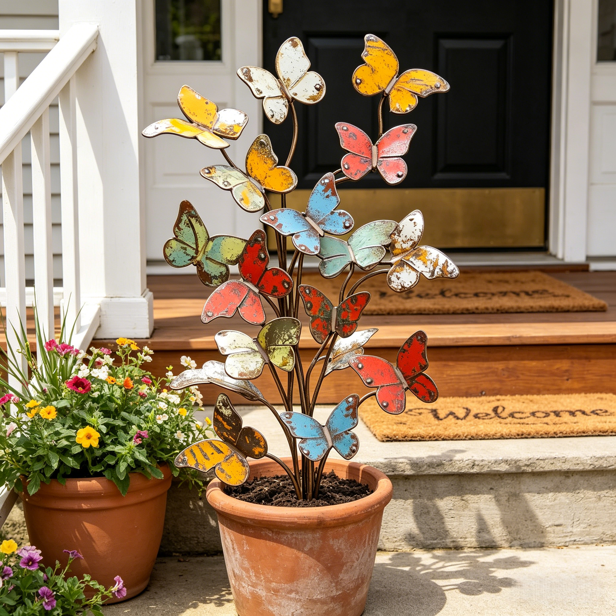 🦋 3D Multicolored Metal Butterfly Garden Stake