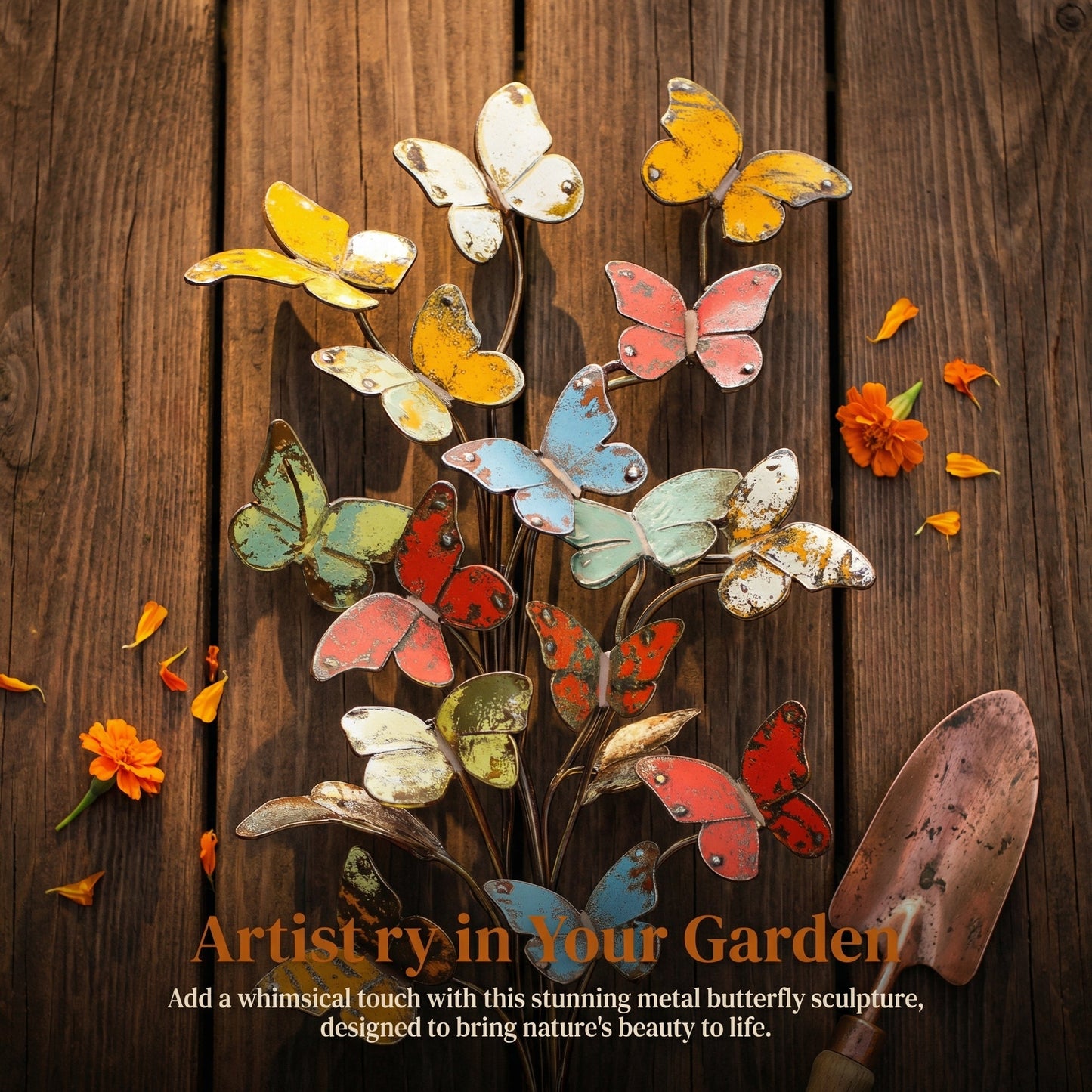🦋 3D Multicolored Metal Butterfly Garden Stake