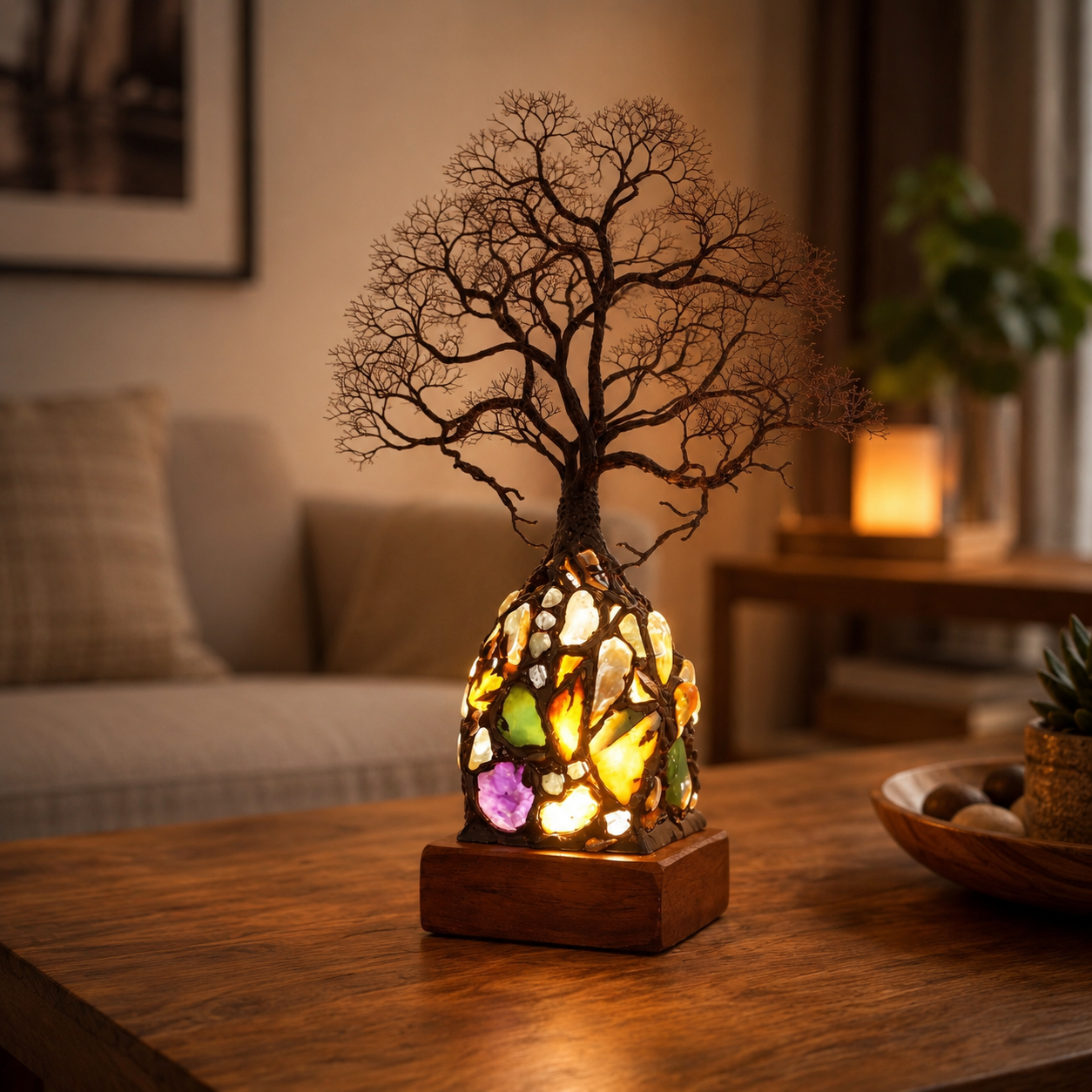 ✨ Bring Positive Energy & Peace Into Your Home With This Stunning Crystal Tree Lamp