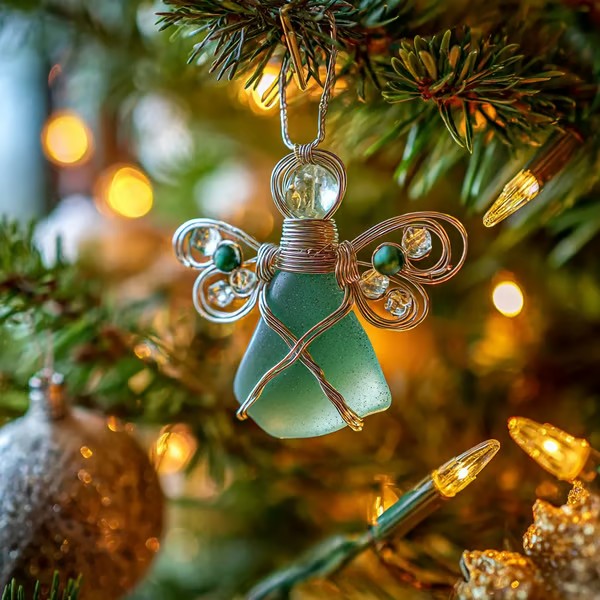 LAST DAY 50% OFF🌊Handmade Sea Glass Angel Ornament
