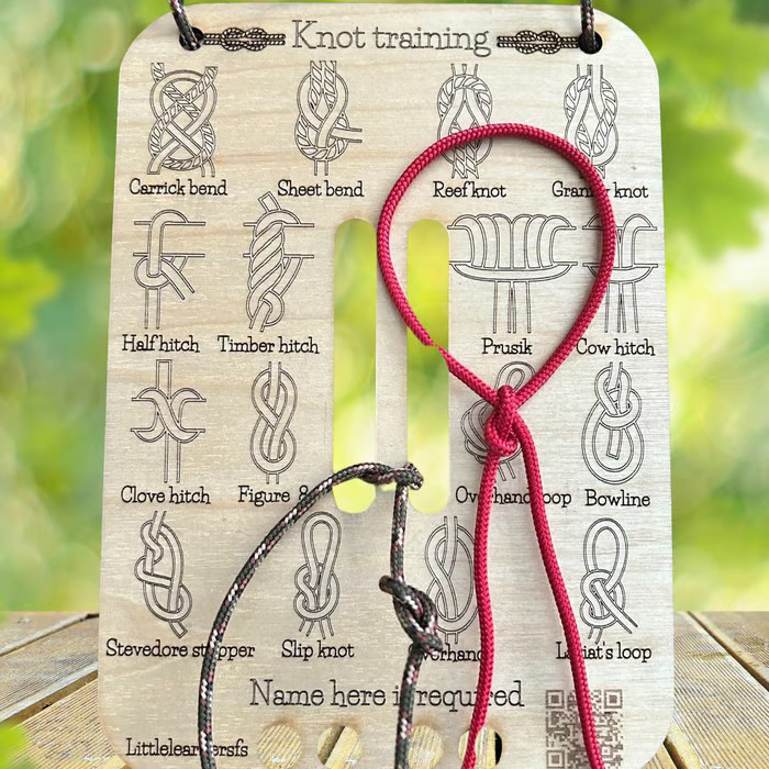 Knot Master Pro Board – Learn 16 Survival Knots with Eco-Friendly Wood Kit